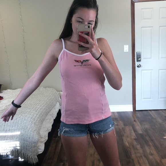 ❌SOLD❌ Y2K Corvette Pink Baby Tank Top - Picture 3 of 4